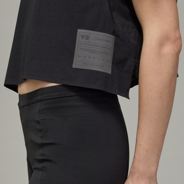 adidas Y-3 Running Short Sleeve Tee Black 2XS Womens Product Image