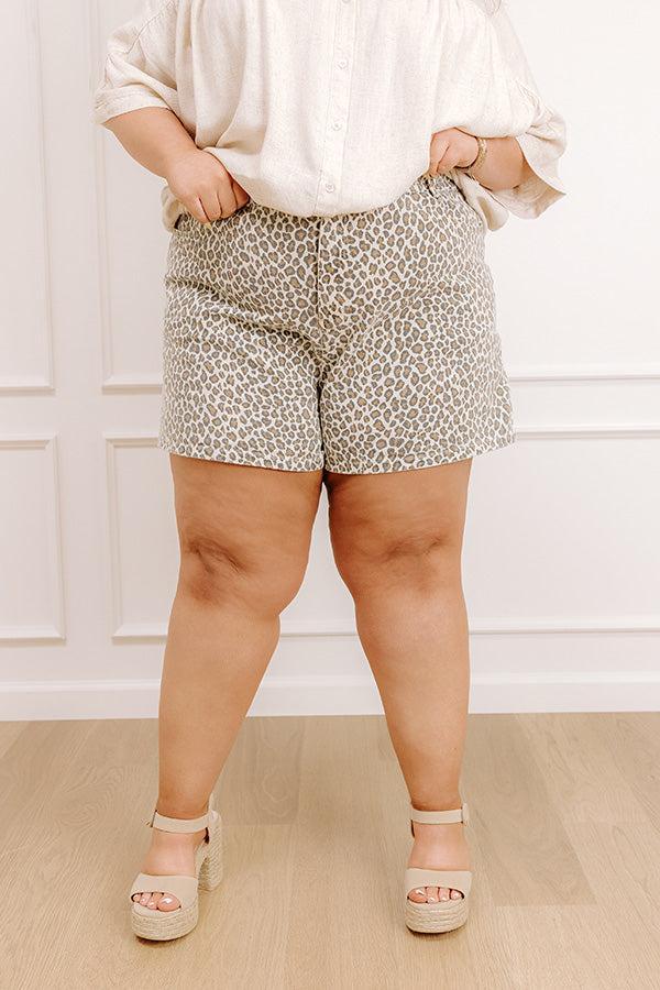 The Libby High Waist Leopard Shorts Curves Product Image