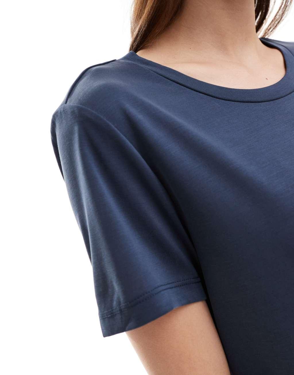 Monki super soft t-shirt in dark blue Product Image
