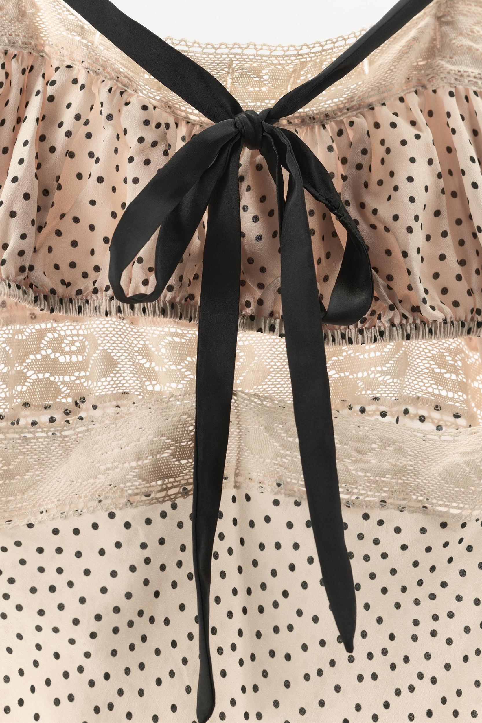 POLKA DOT DRESS WITH CONTRAST TIE Product Image