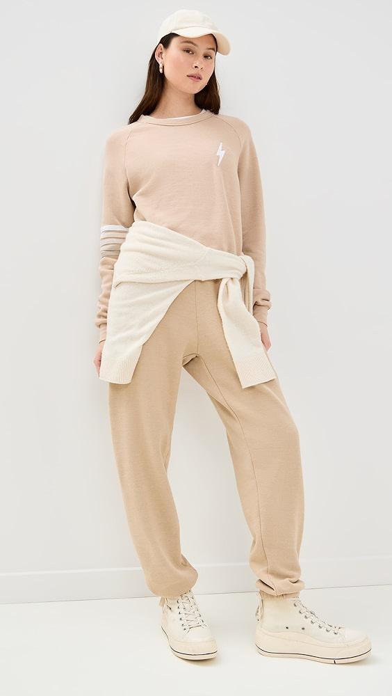 Aviator Nation Bolt Rugby Stitch Cropped Crew Sweatshirt | Shopbop Product Image