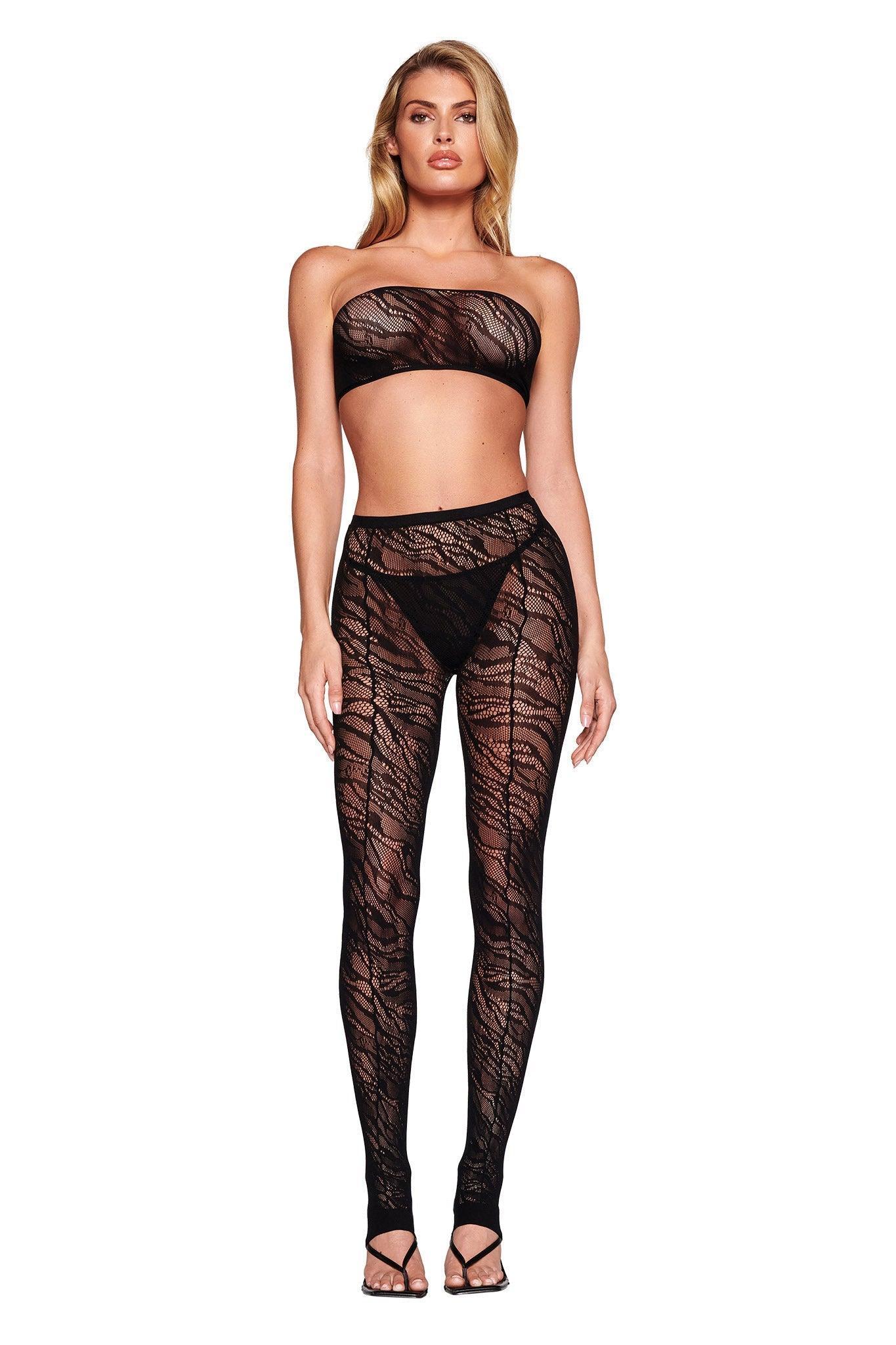 SYBIL TIGHTS - BLACK : ZEBRA Product Image