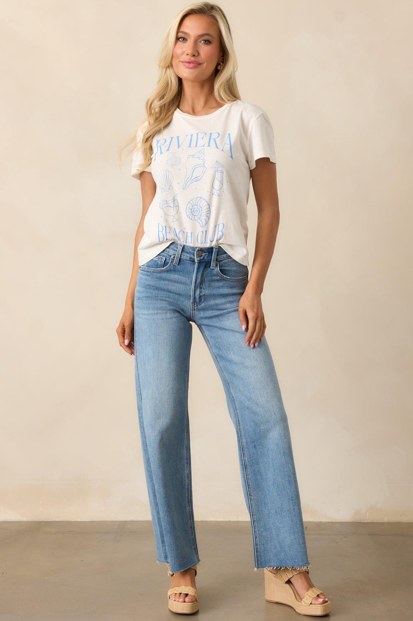 In The Countryside Medium Wash Straight Leg Jeans Product Image