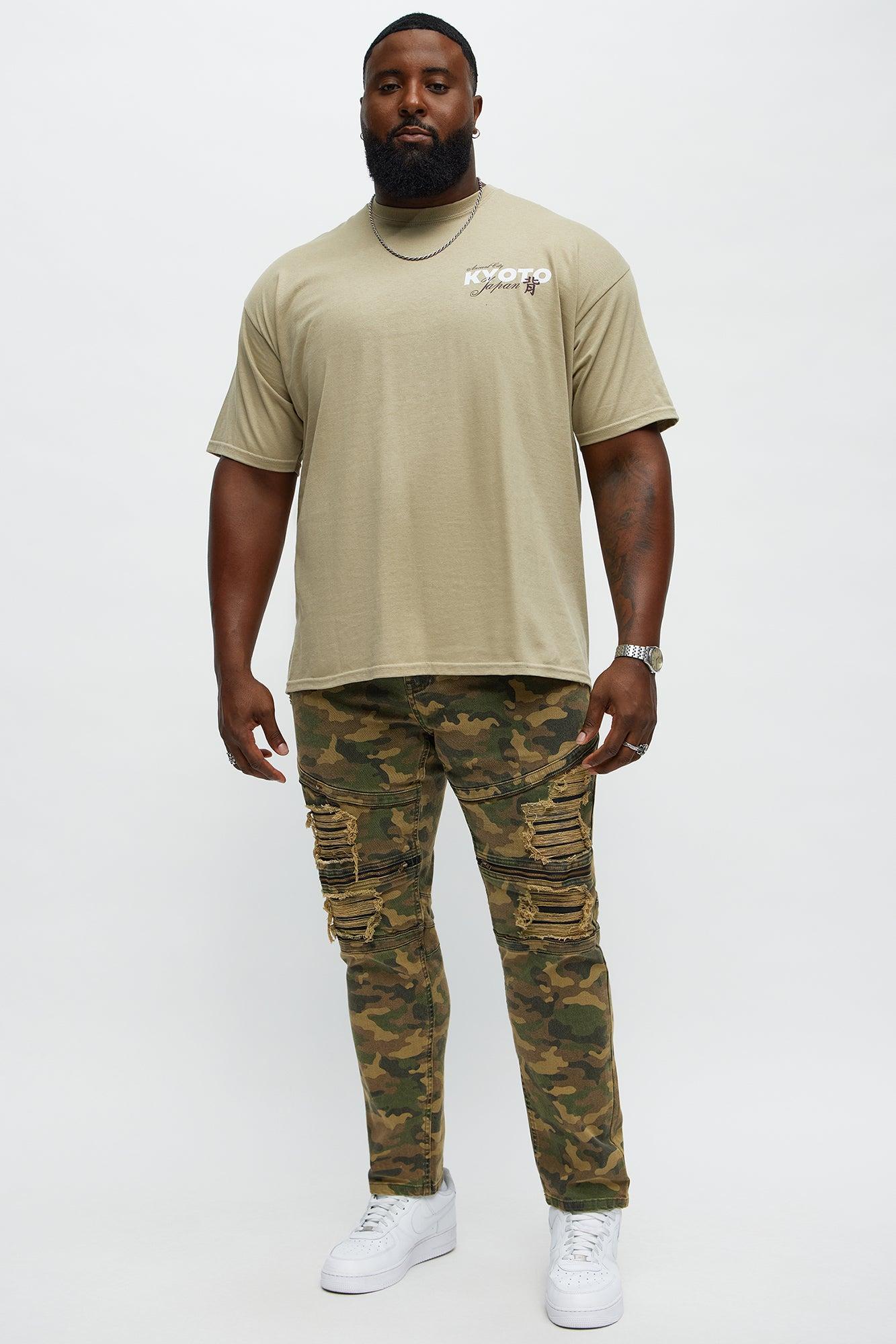 Filed Ready Camo Ripped Skinny Pants - Camouflage Product Image