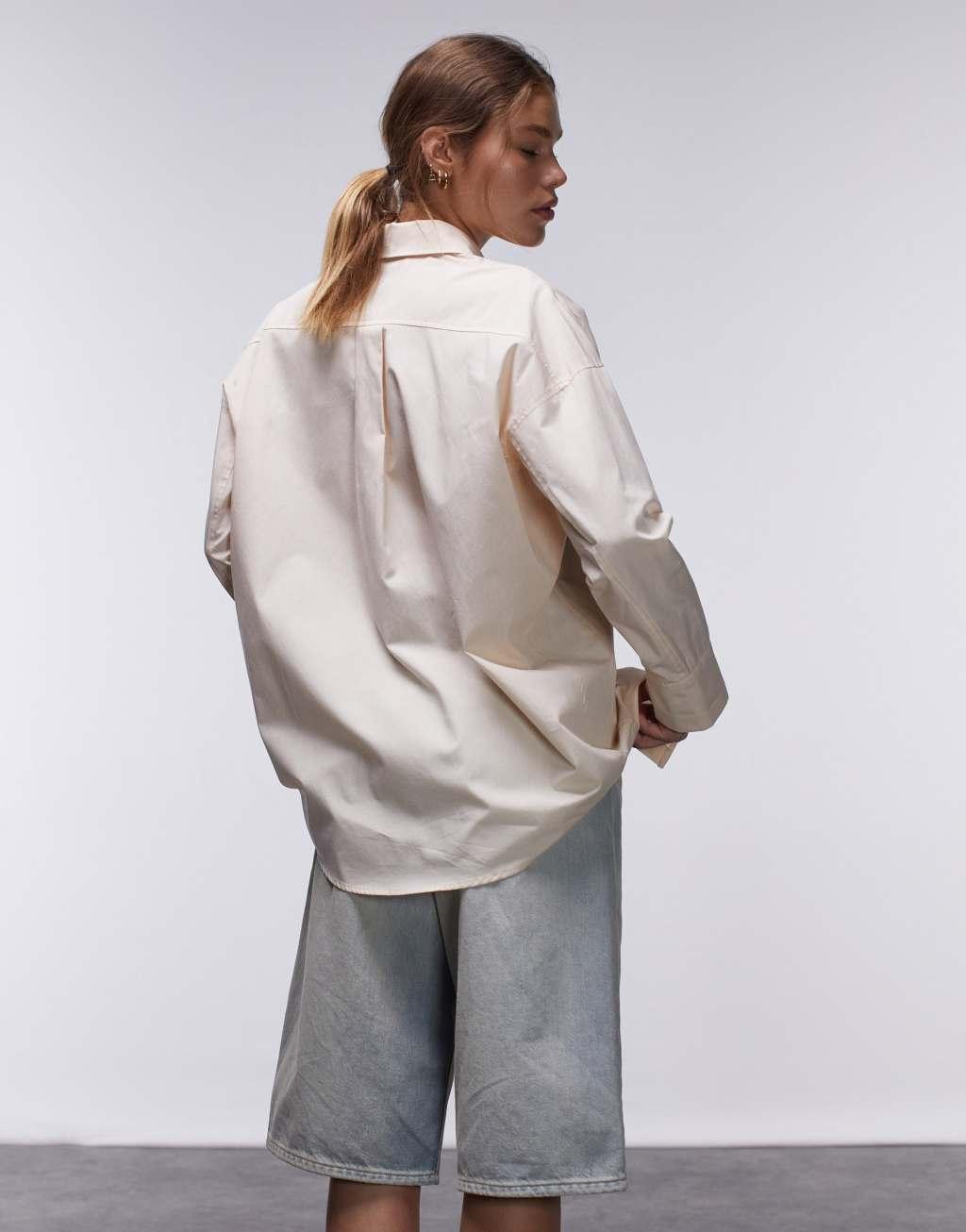 Topshop oversized poplin shirt Product Image