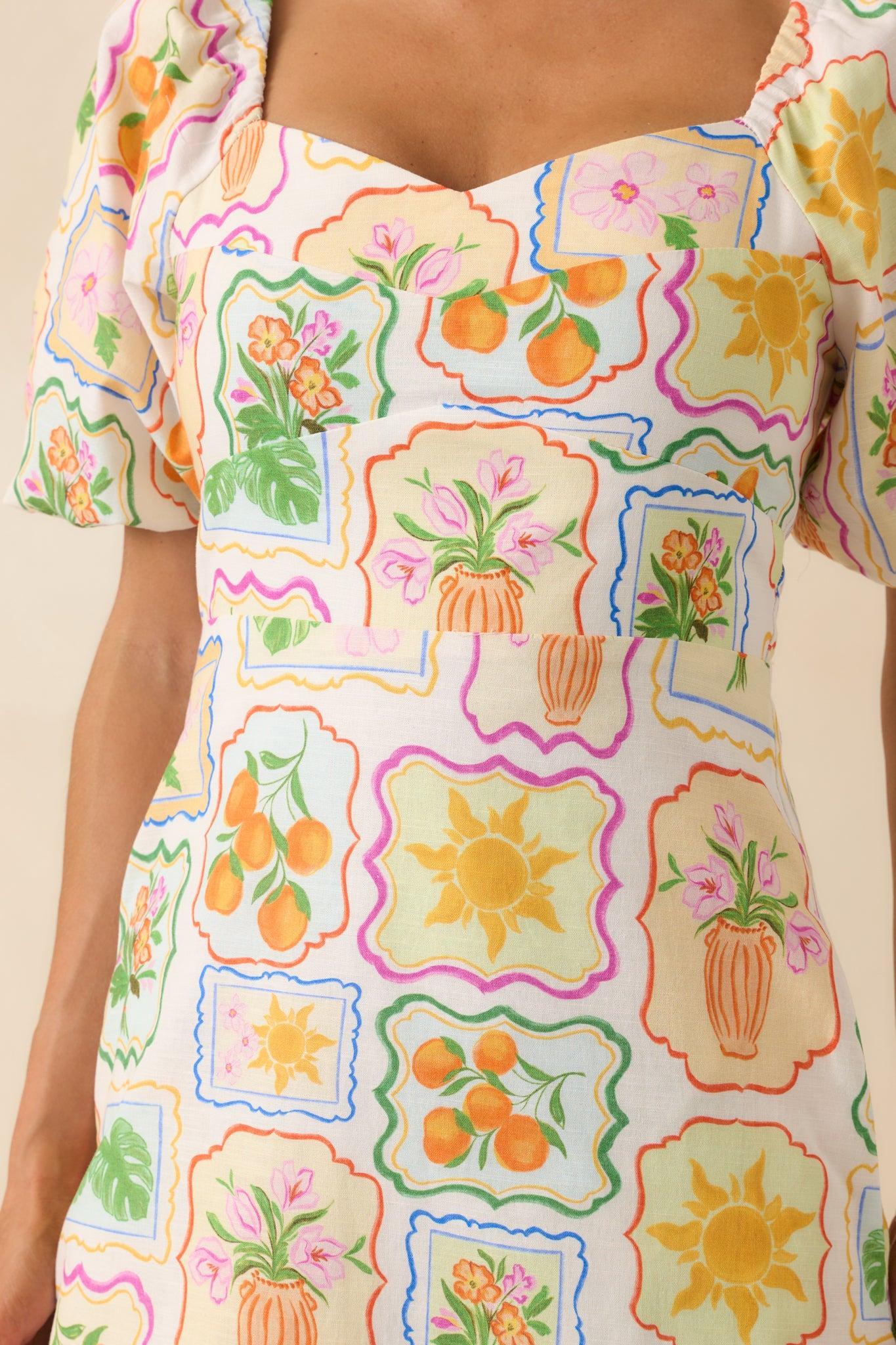 Prosperina Fancy Multi Print Cotton Reversible Midi Dress Product Image
