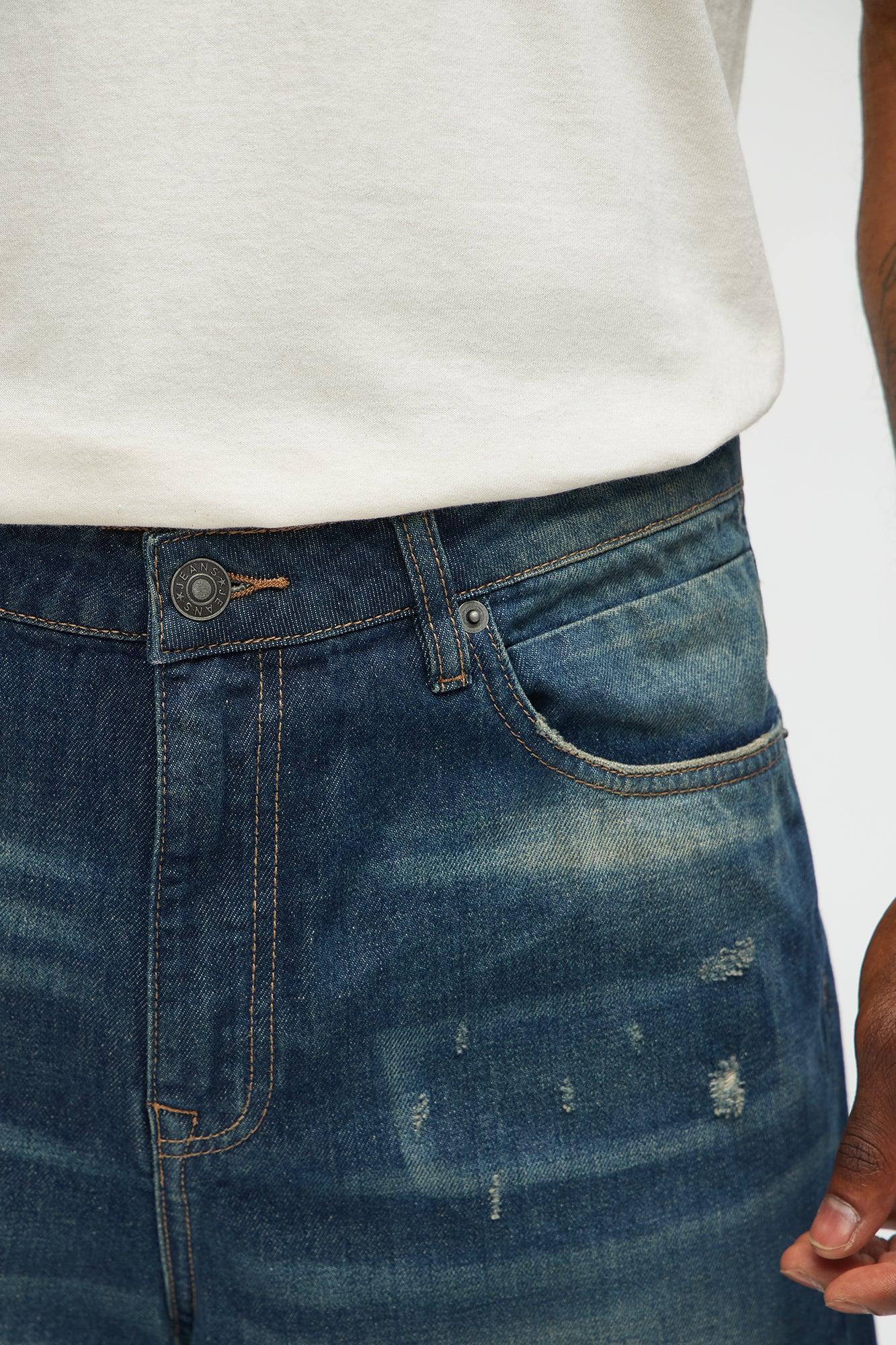 Don't Hate Relaxed Denim Shorts - Dark Wash Product Image