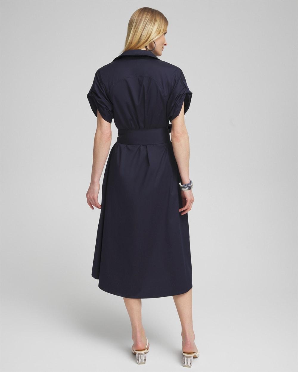Poplin Tie Waist Shirt Dress Product Image