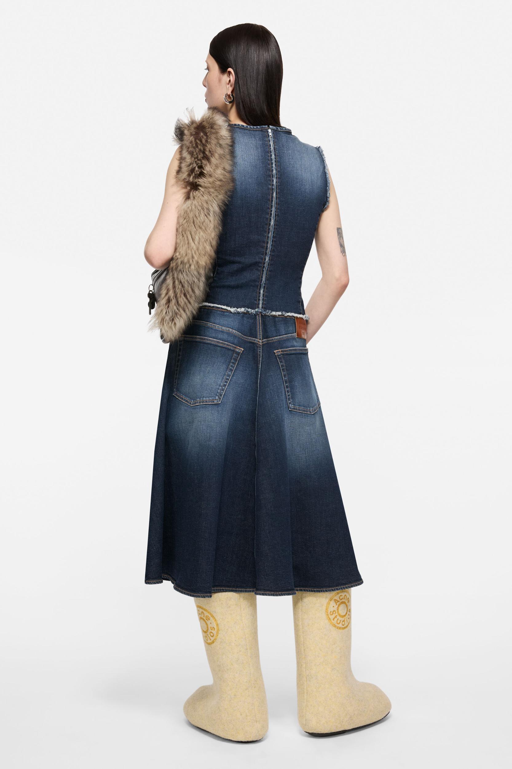 Layered denim midi dress Product Image