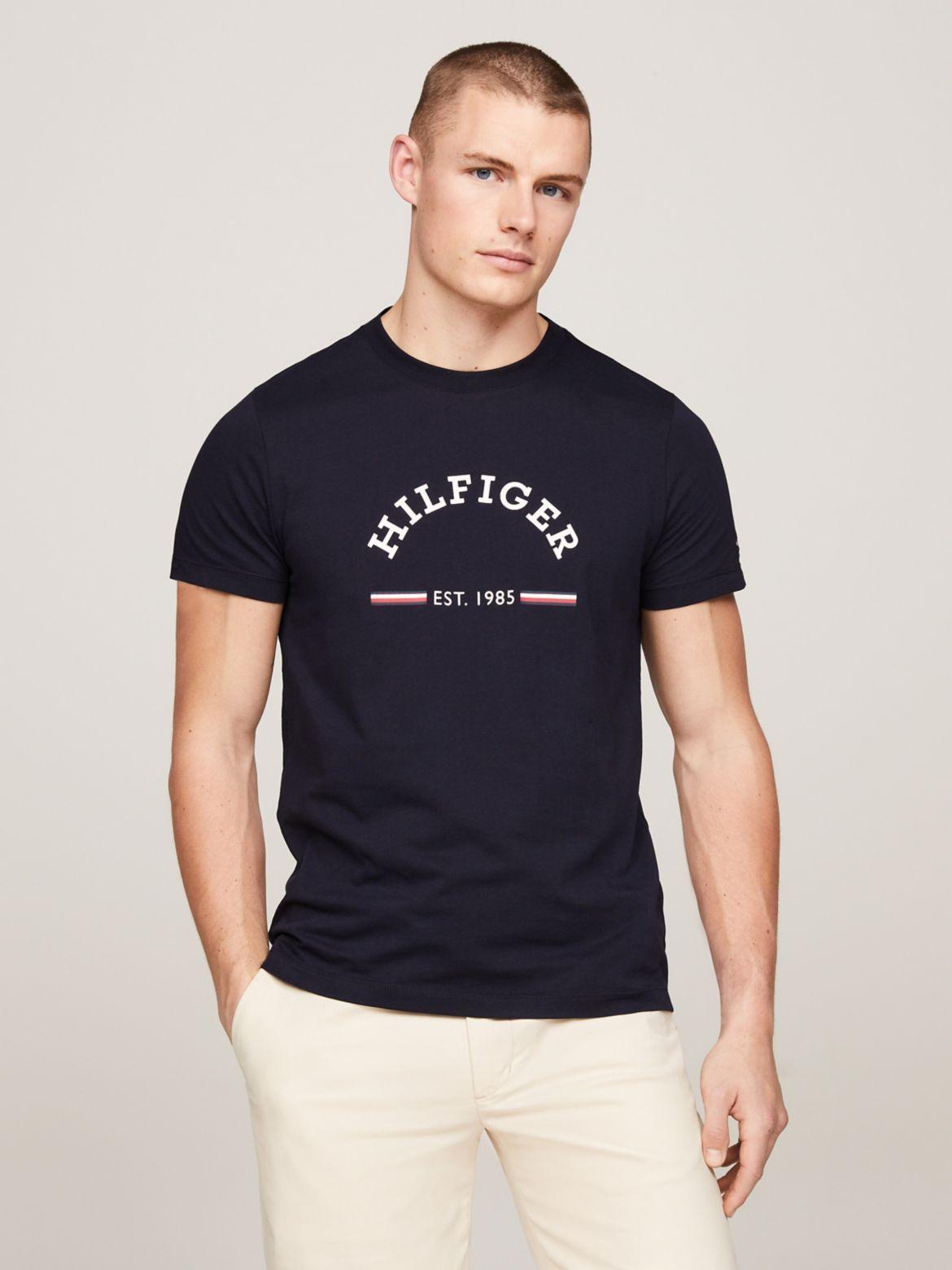 Tommy Hilfiger Mens Slim-Fit Arch Monotype Graphic T-Shirt Product Image