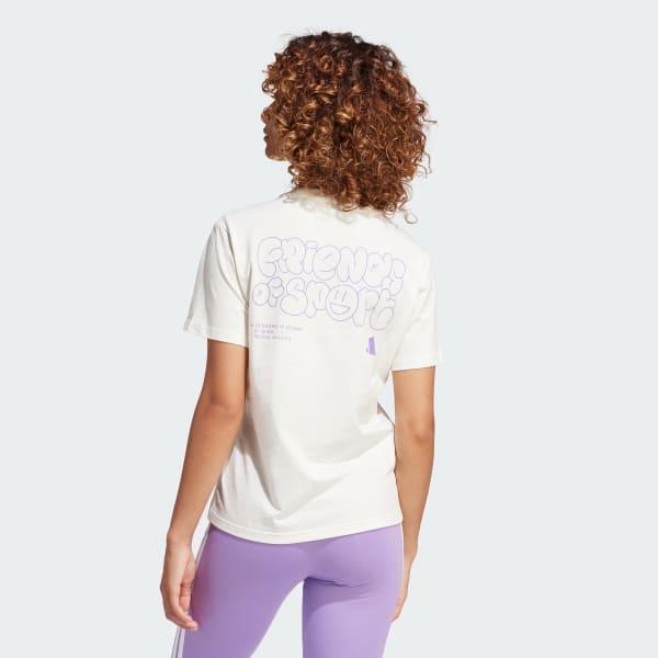 adidas Lounge Verbiage Graphic Tee Wonder Silver 2XL Womens Product Image