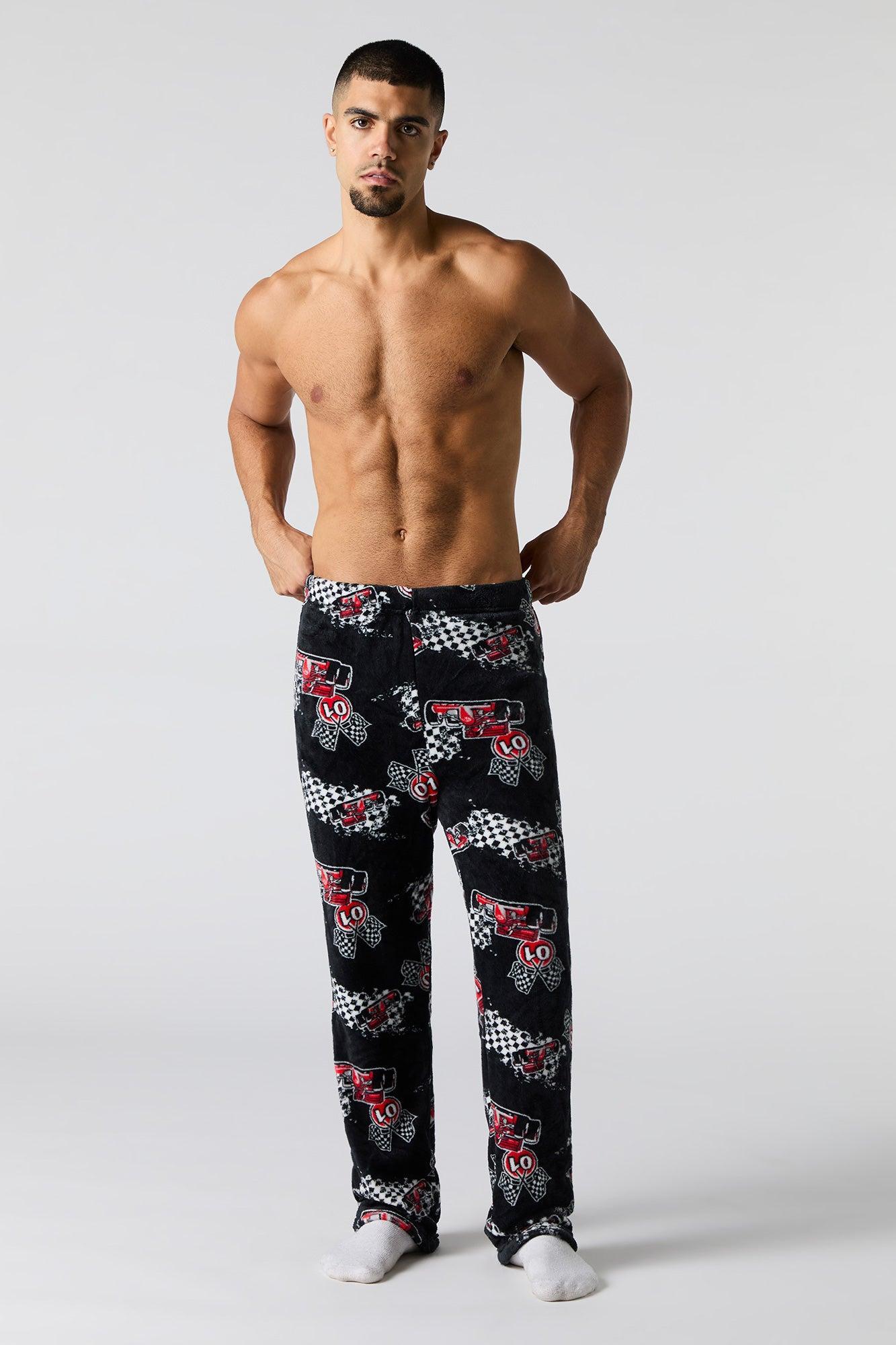 Printed Plush Pajama Pant Male Product Image