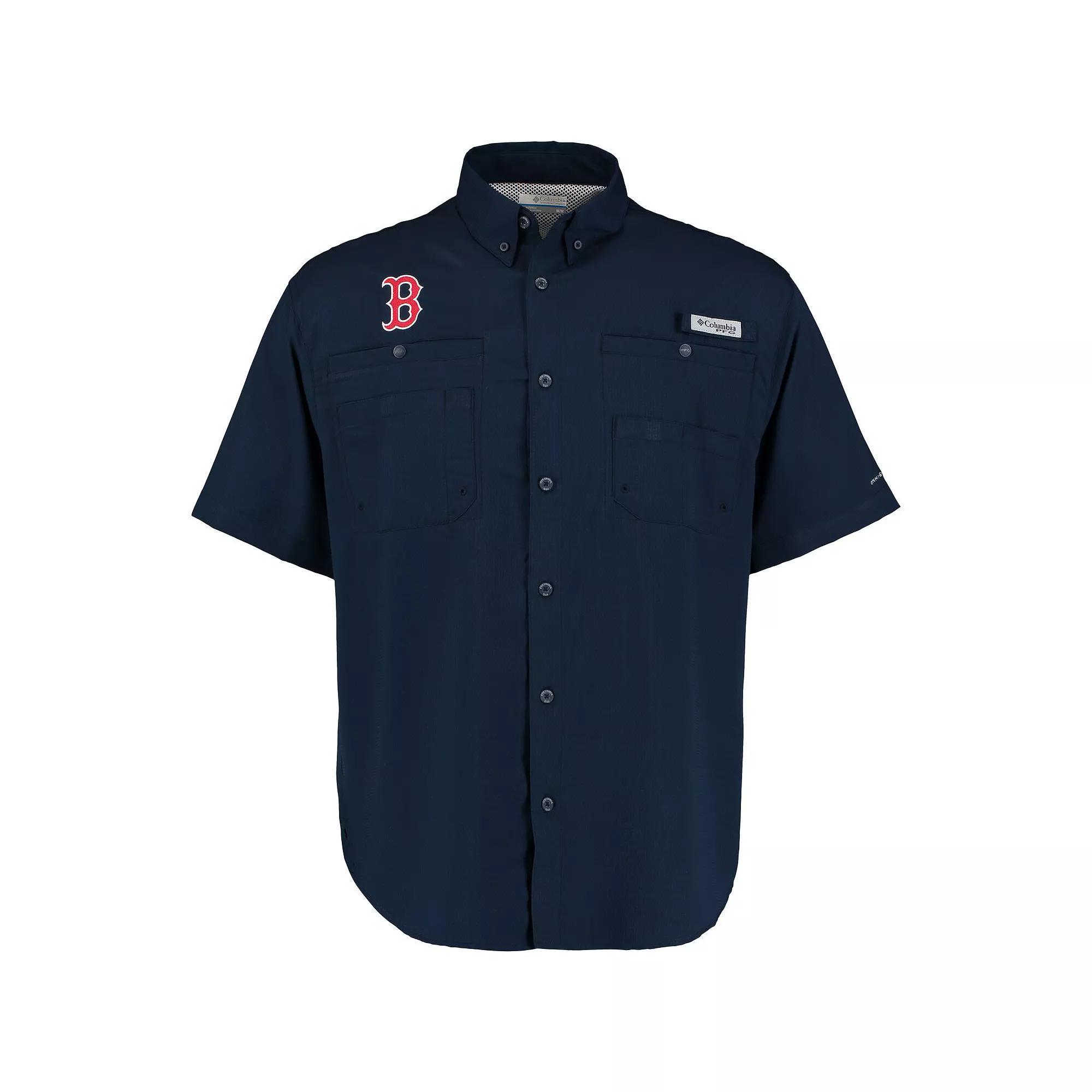 Men's Columbia Navy Boston Red Sox Tamiami Omni-Shade Button-Down Shirt, Size: Medium, Blue Product Image