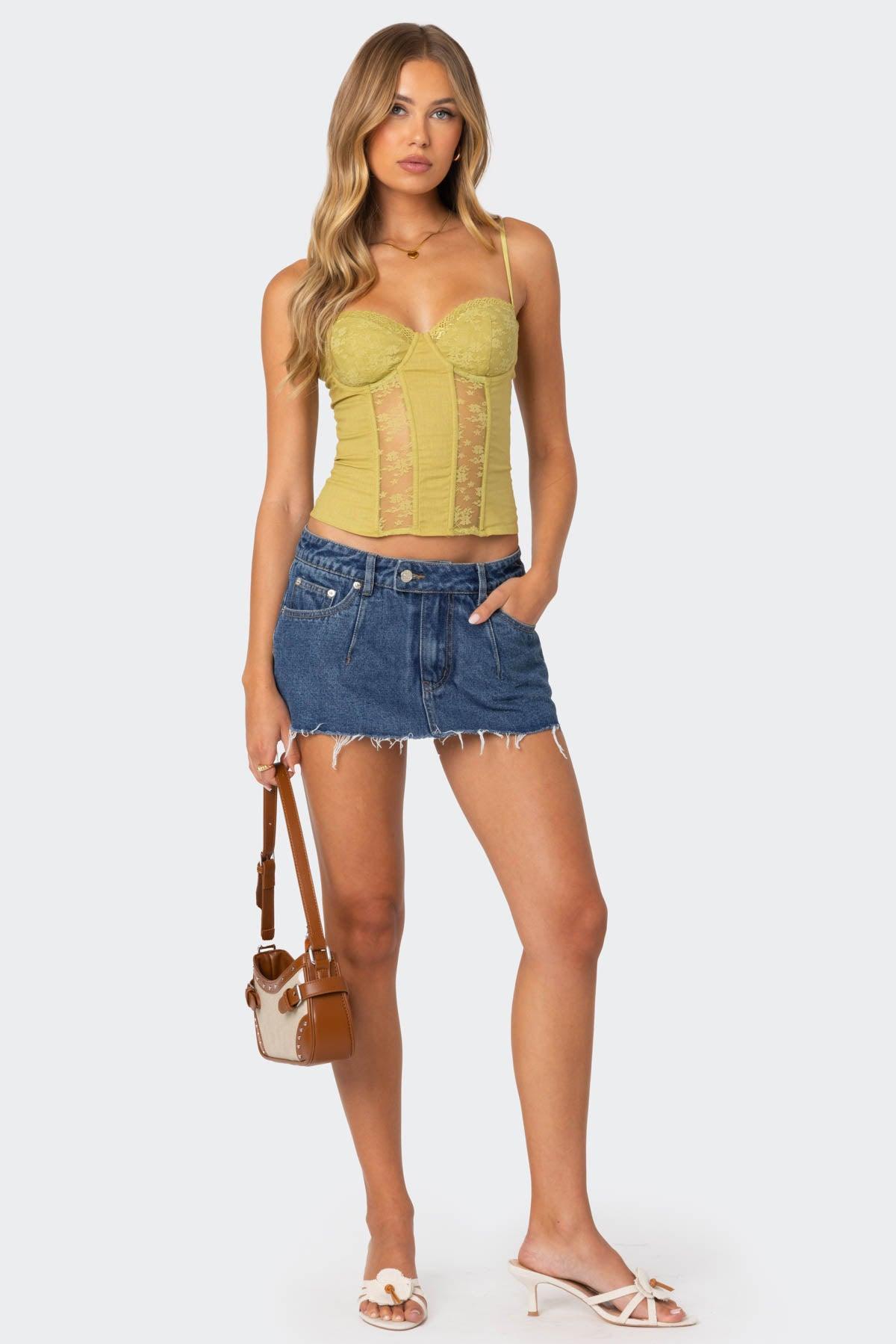Avena Linen Look Lacey Corset Product Image