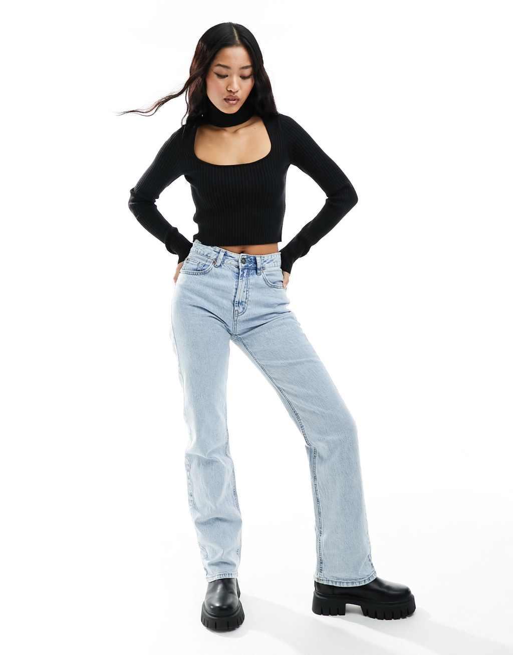 Bershka roll neck choker detail sweater Product Image