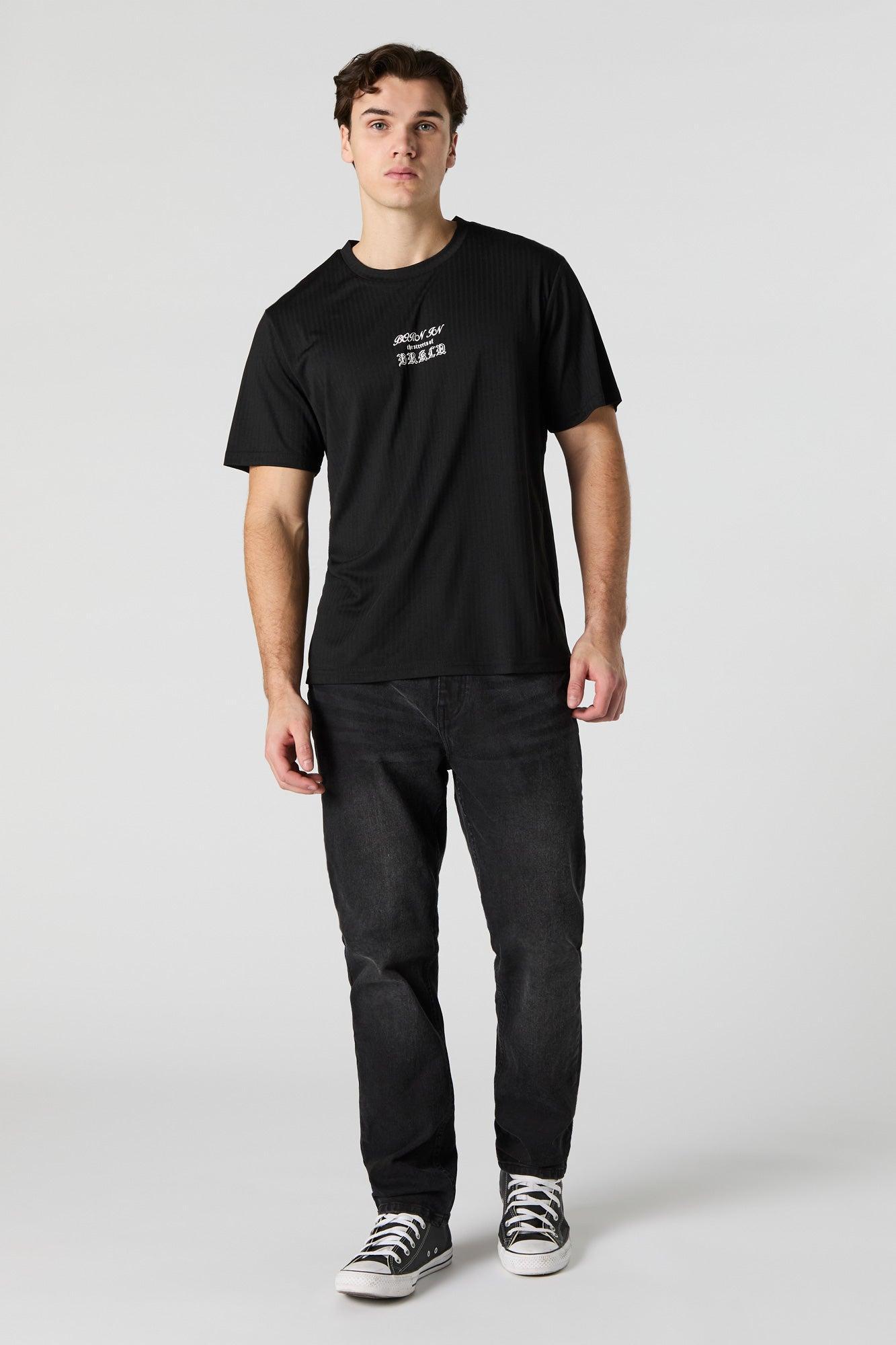 Brooklyn New York Graphic Textured T-Shirt Male Product Image