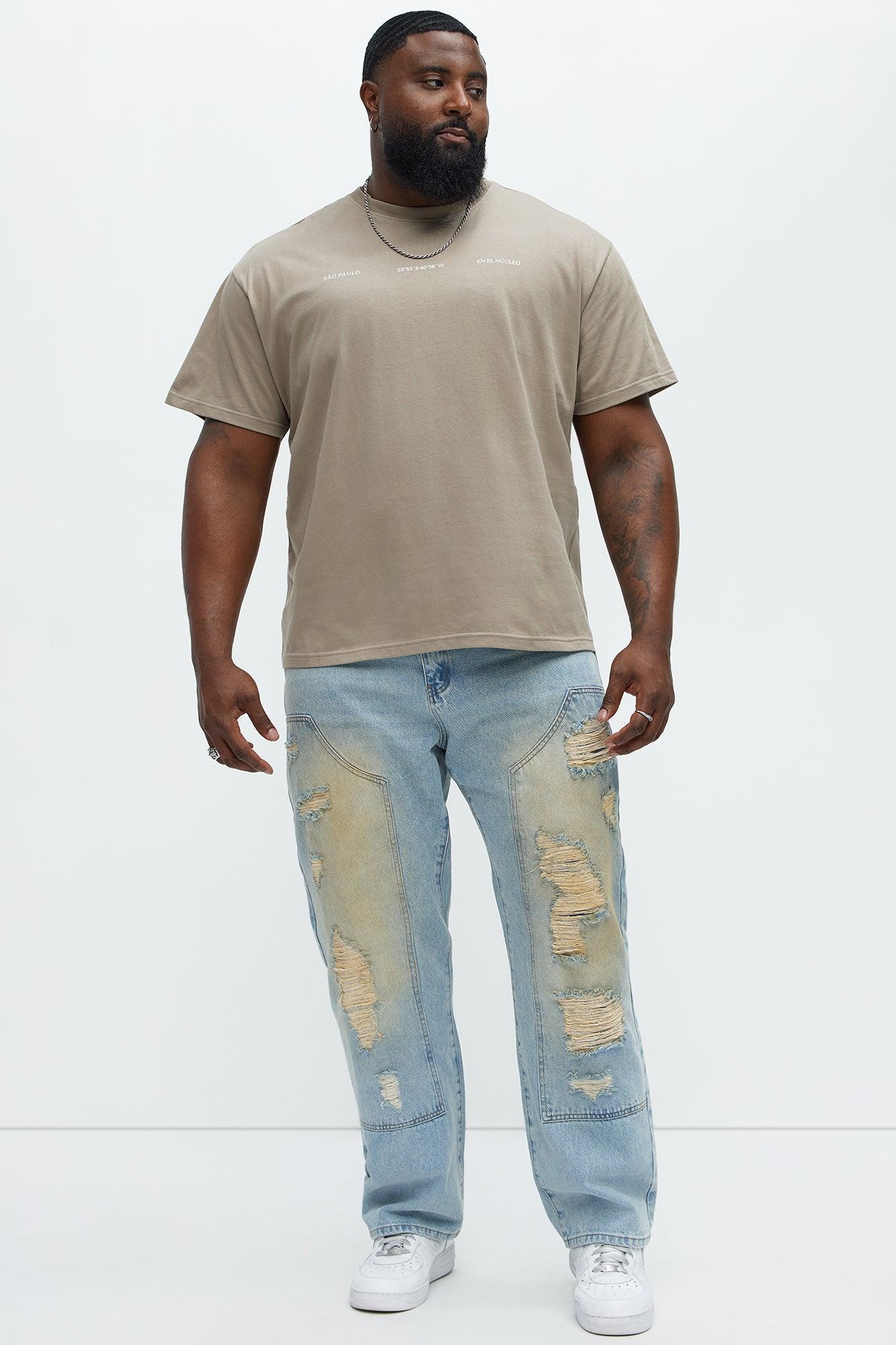 Walk It Carpenter Distressed Straight Jeans - Vintage Blue Wash Product Image