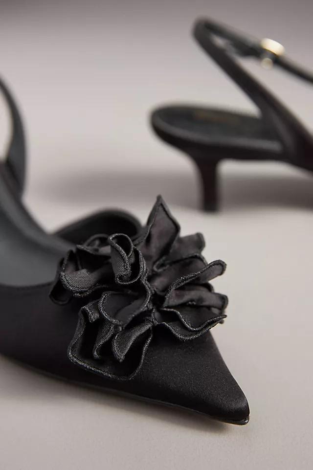 Maeve Floral Satin Slingback Heels Product Image