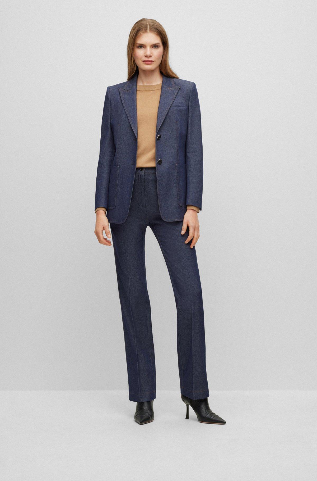 Regular-fit jacket in a denim-look cotton blend Product Image