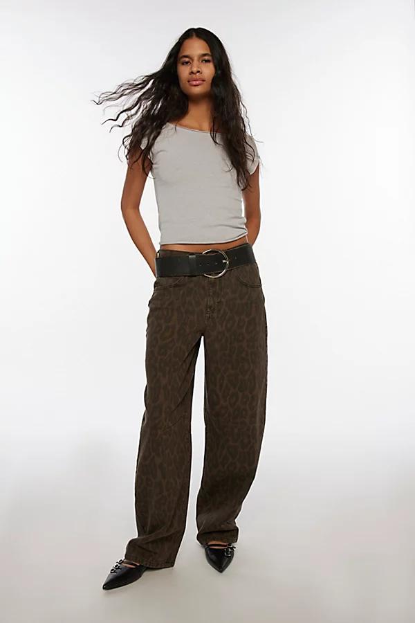 BDG Logan Printed Buckle Baggy Barrel Jean Womens at Urban Outfitters Product Image