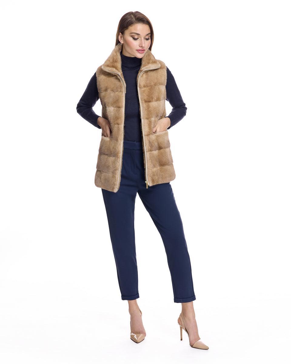 Mink Horizontal Vest With Side Vents Product Image