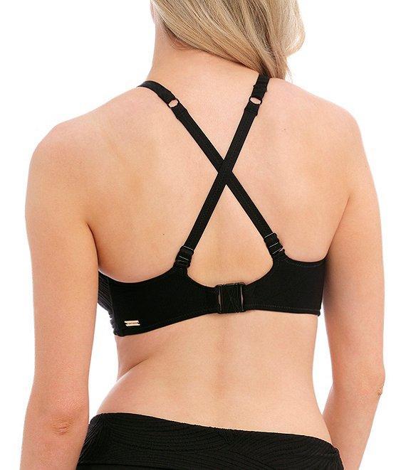 Fantasie Ottawa Solid Plunge Neck Front Twist Underwire Extended Bra Size Bikini Swim Top Product Image