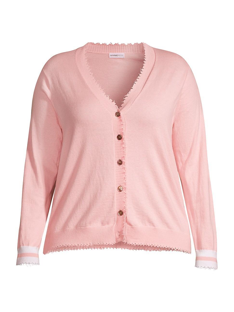Womens Knit Striped-Cuff Cardigan Product Image