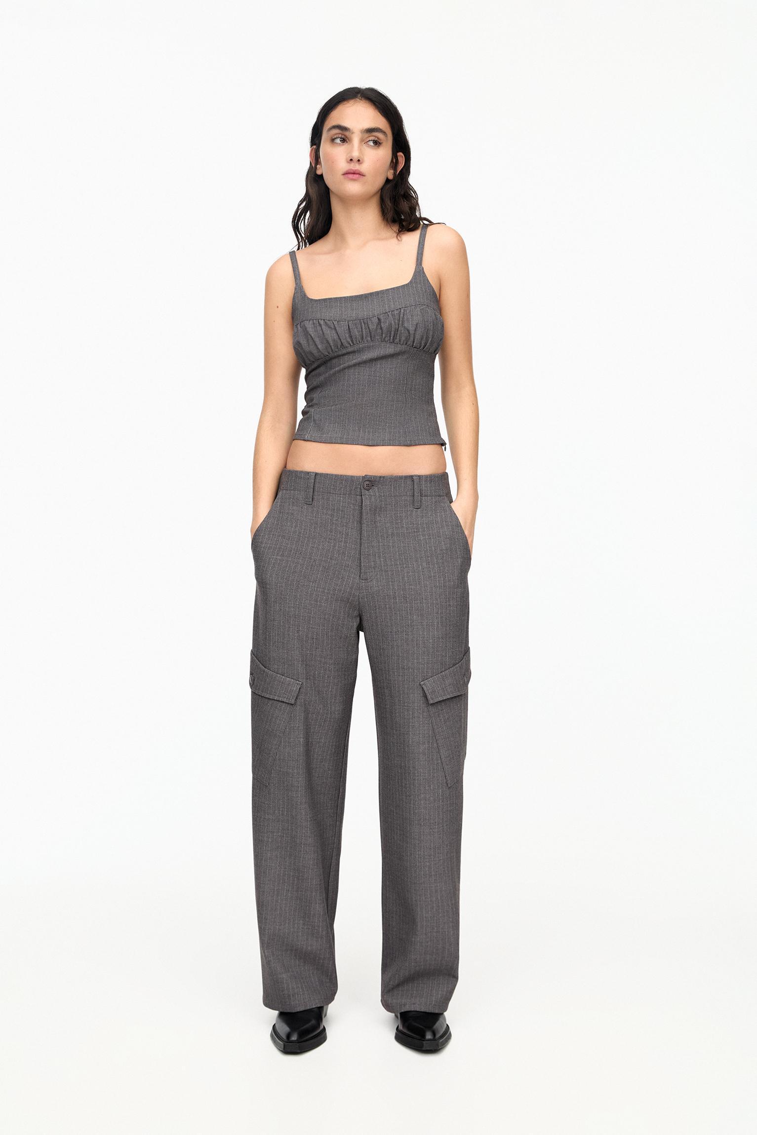 Strappy pinstripe top Product Image