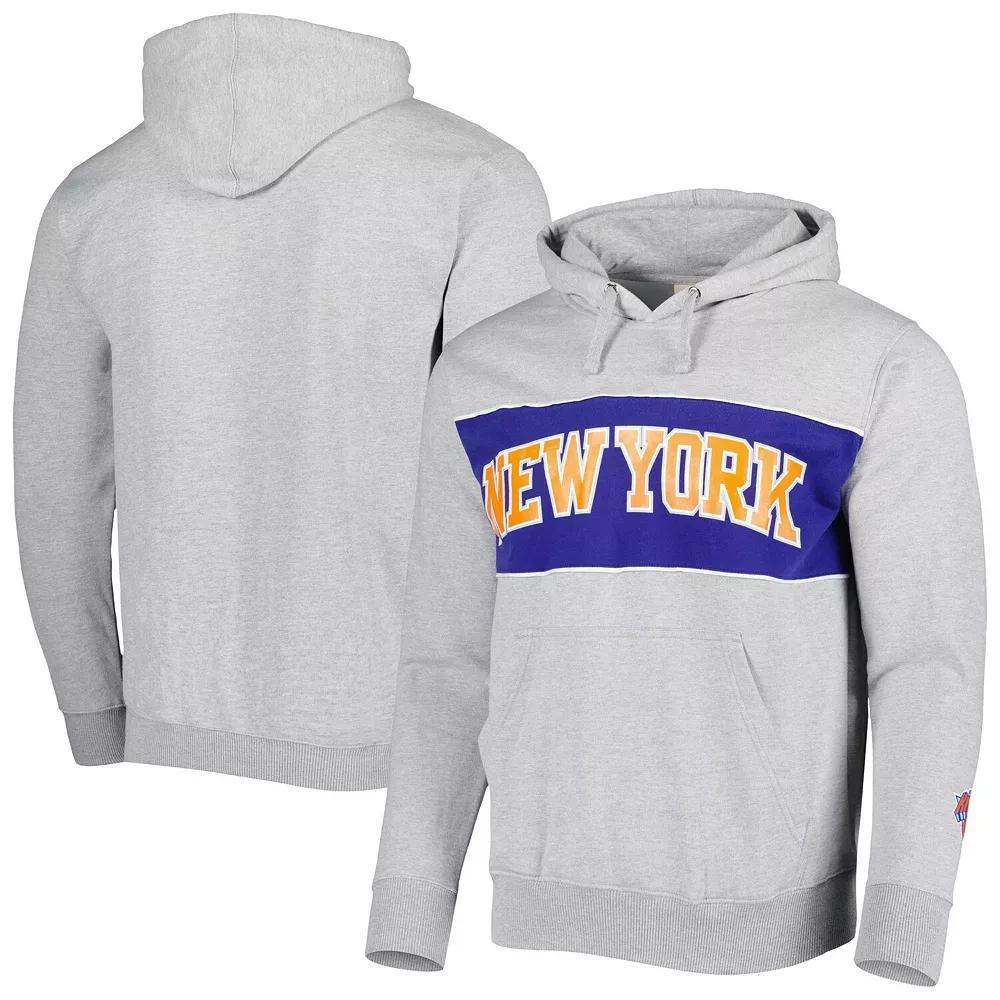 Men's Fanatics Branded Heather Gray New York Knicks Wordmark French Terry Pullover Hoodie, Size: Large, Grey Product Image