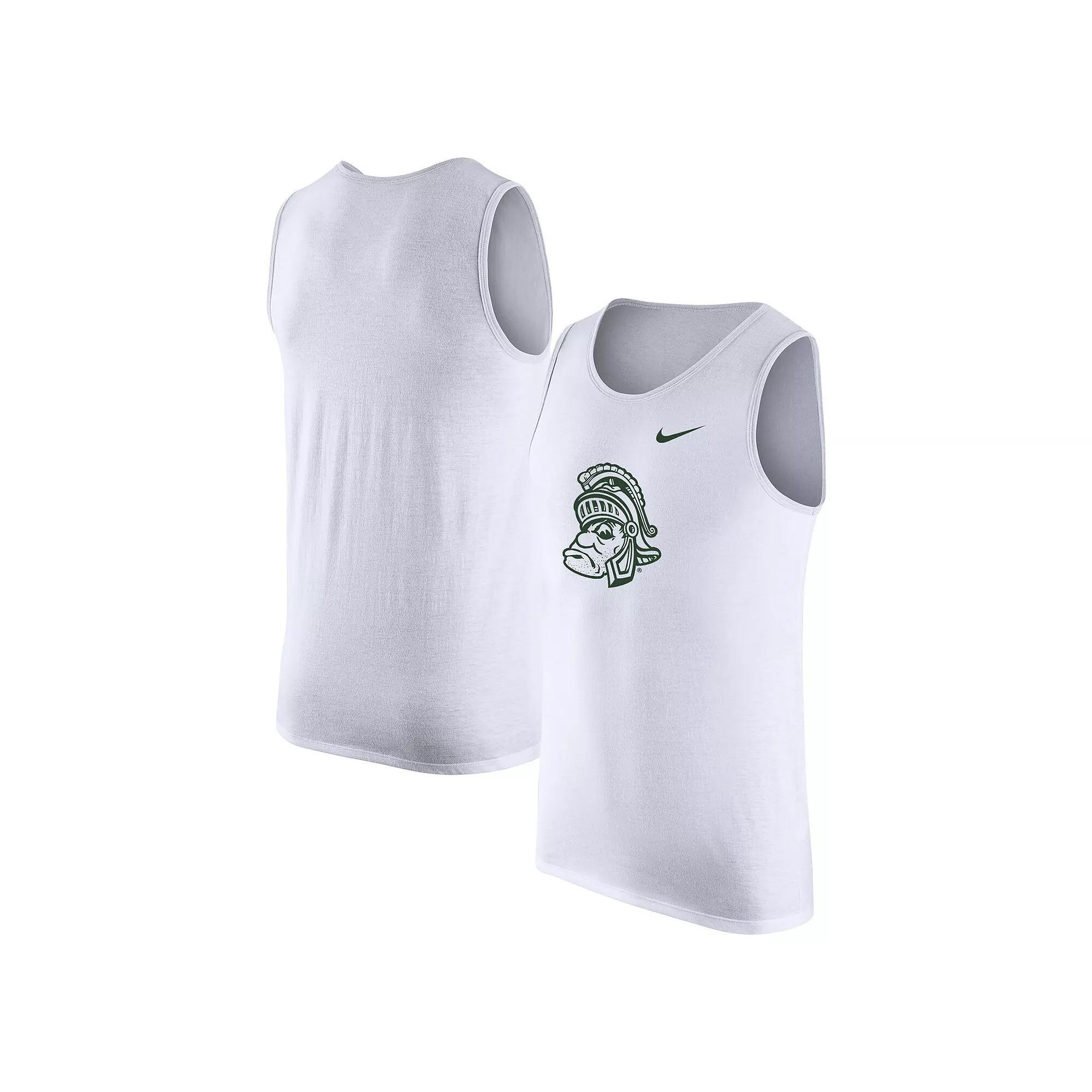Men's Nike White Michigan State Spartans Vintage Logo Performance Tank Top, Size: XL Product Image