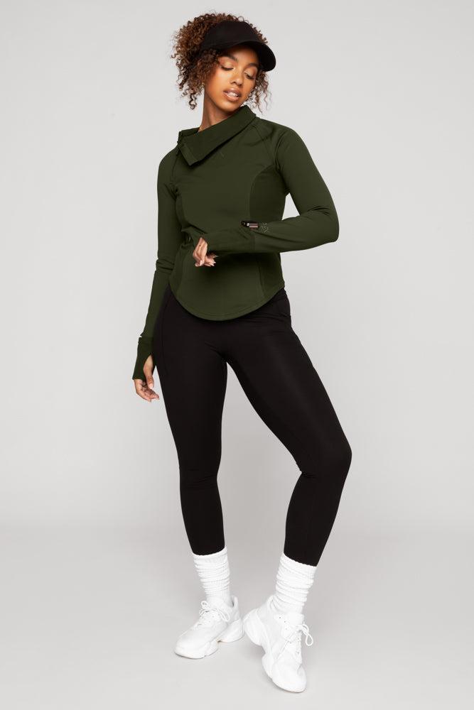 Chasing Pavements Mockneck Pullover - Grasshopper Product Image