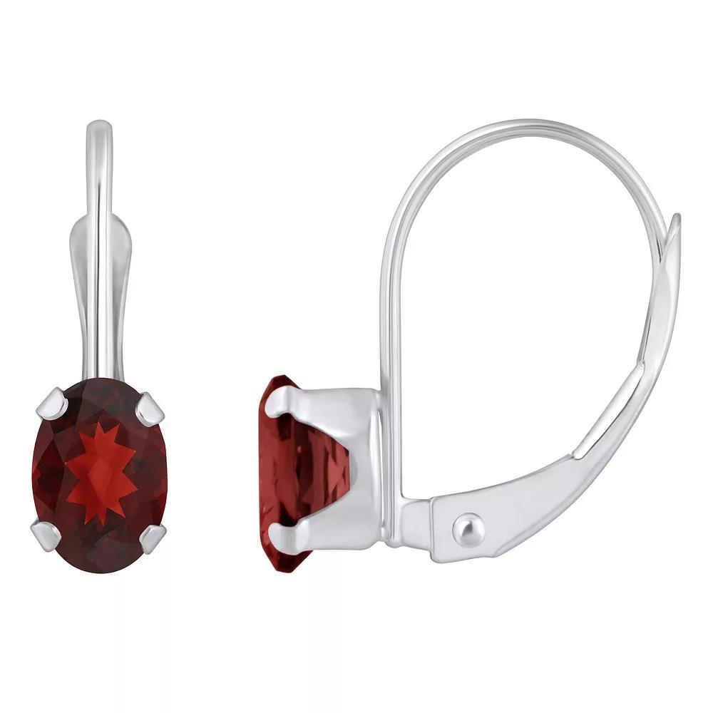 Celebration Gems 10k Gold Oval Garnet Leverback Earrings, Women's, 10k Whgold Product Image