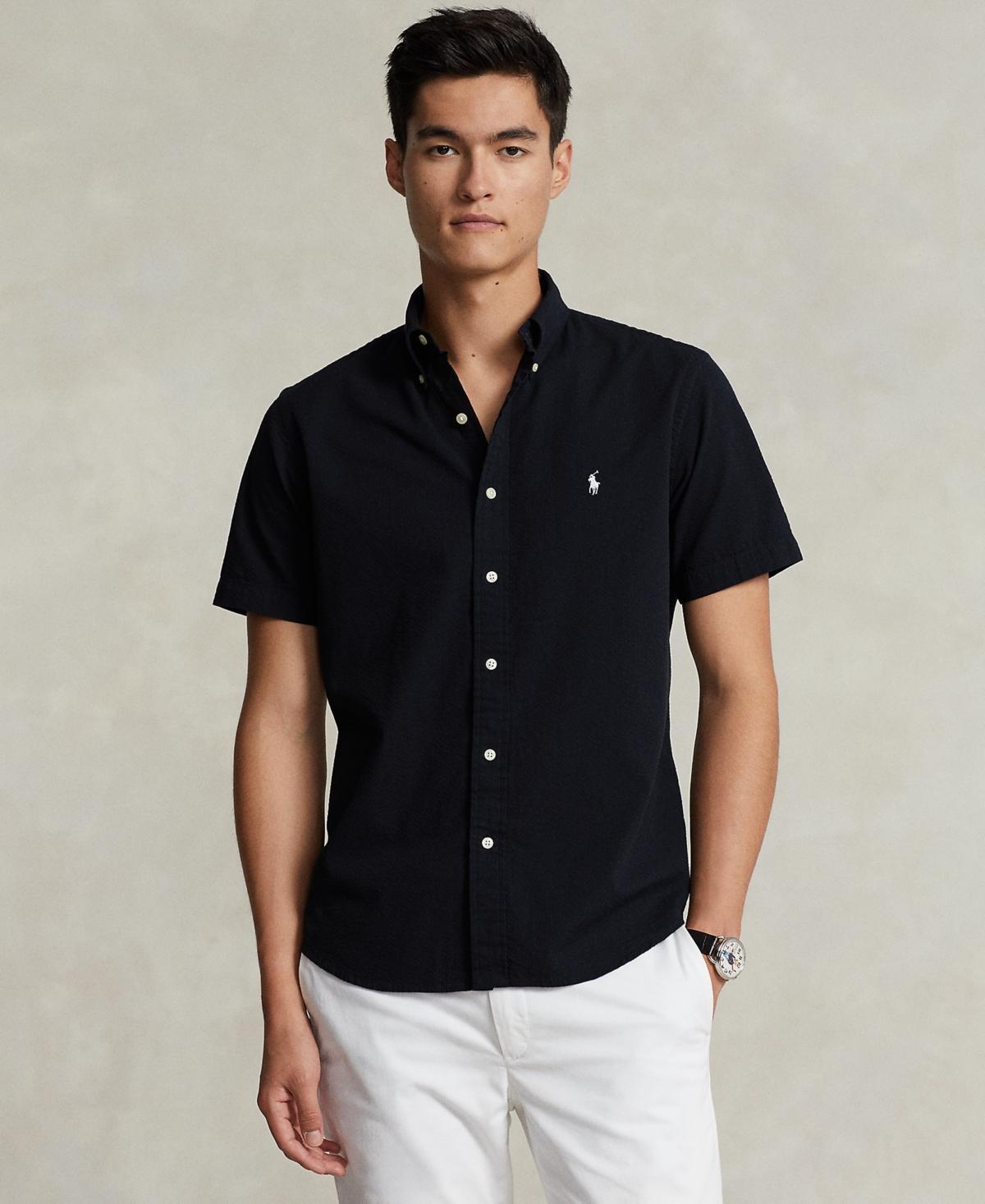 Mens Prepster Seersucker Untucked-Length Shirt Product Image