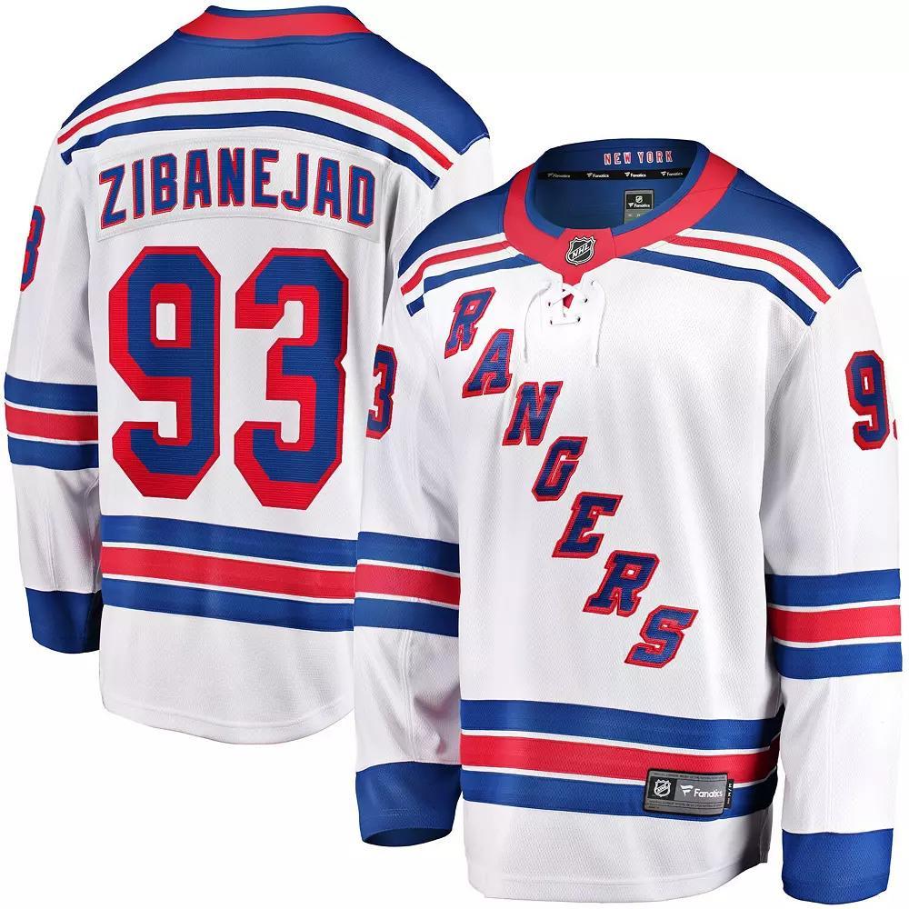 Men's Fanatics Mika Zibanejad White New York Rangers Away Premier Breakaway Player Jersey, Size: 3XL, Ran White Product Image
