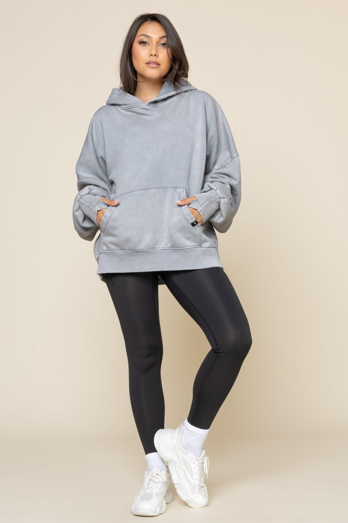 Boxy Boyfriend Hoodie - Vintage Blue Mist Product Image