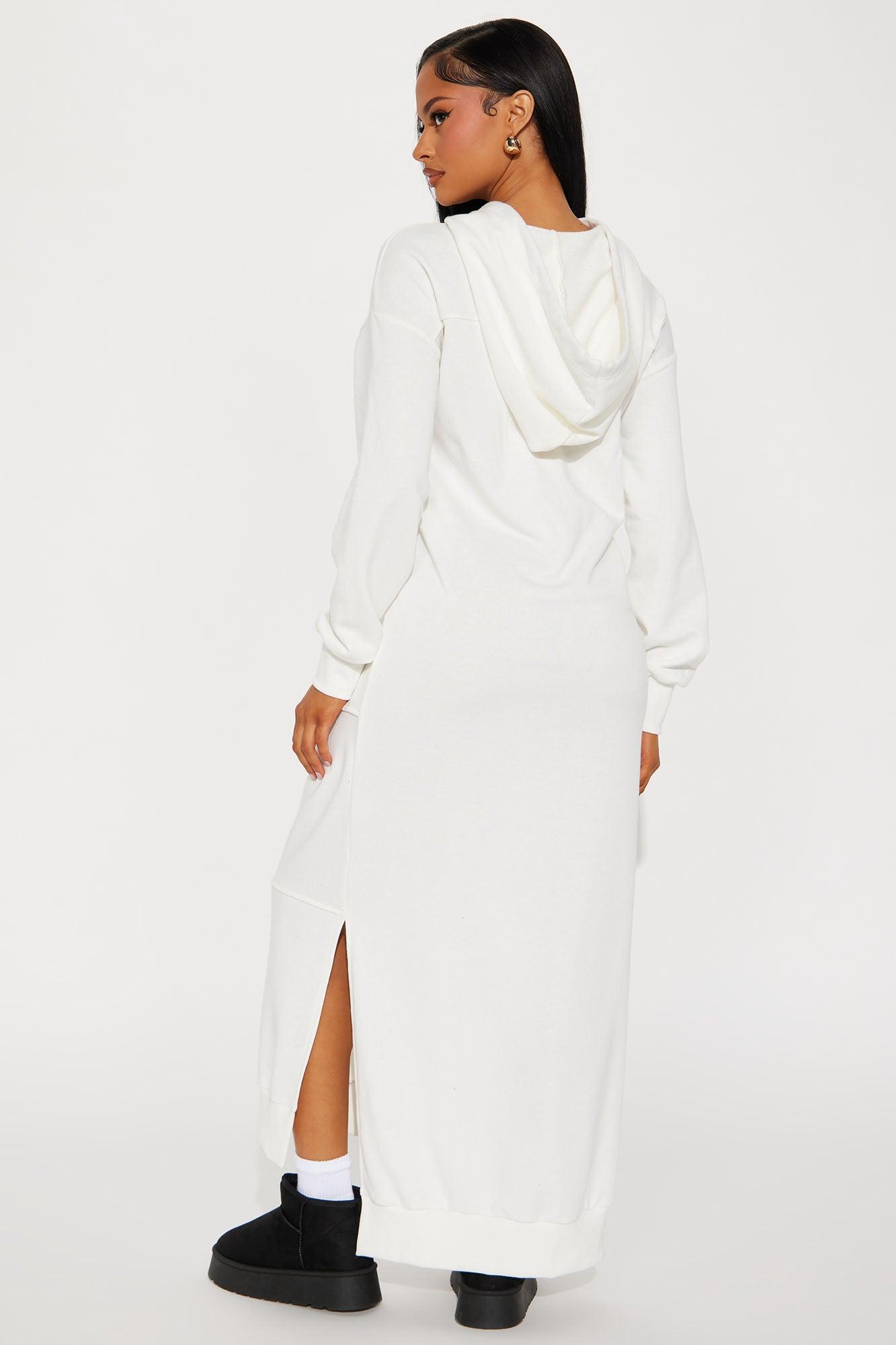 Kaya Sweatshirt Maxi Dress - White Product Image
