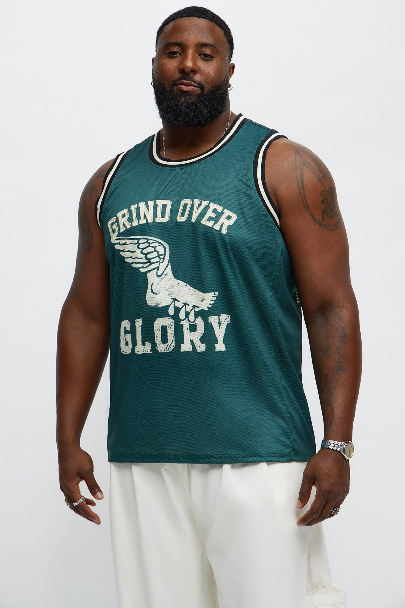 Basketball Jersey Grind Over Glory Tank Top - Green Product Image