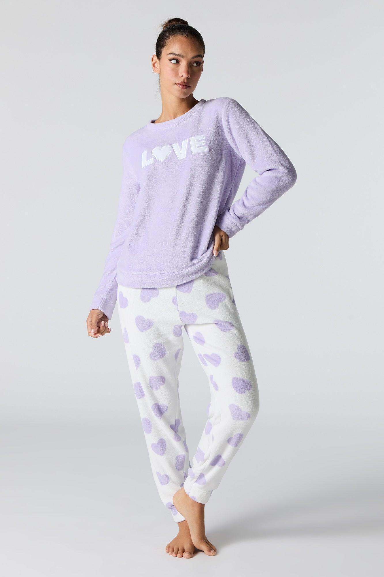 Plush Long Sleeve Top & Pant 2 Piece Pajama Gift Set Female Product Image