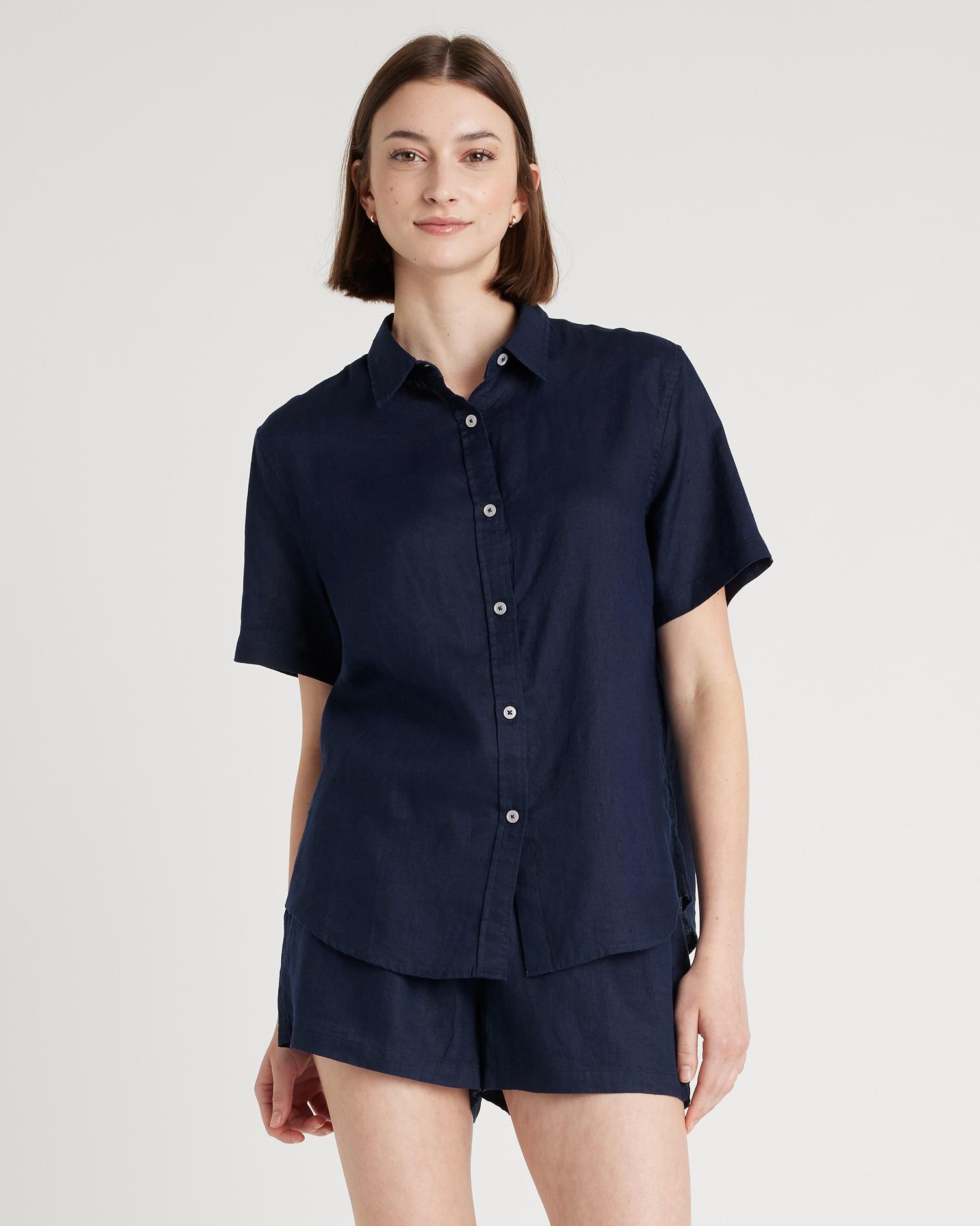 Quince | Women's 100% European Linen Shorts Pajama Set Size XS Product Image
