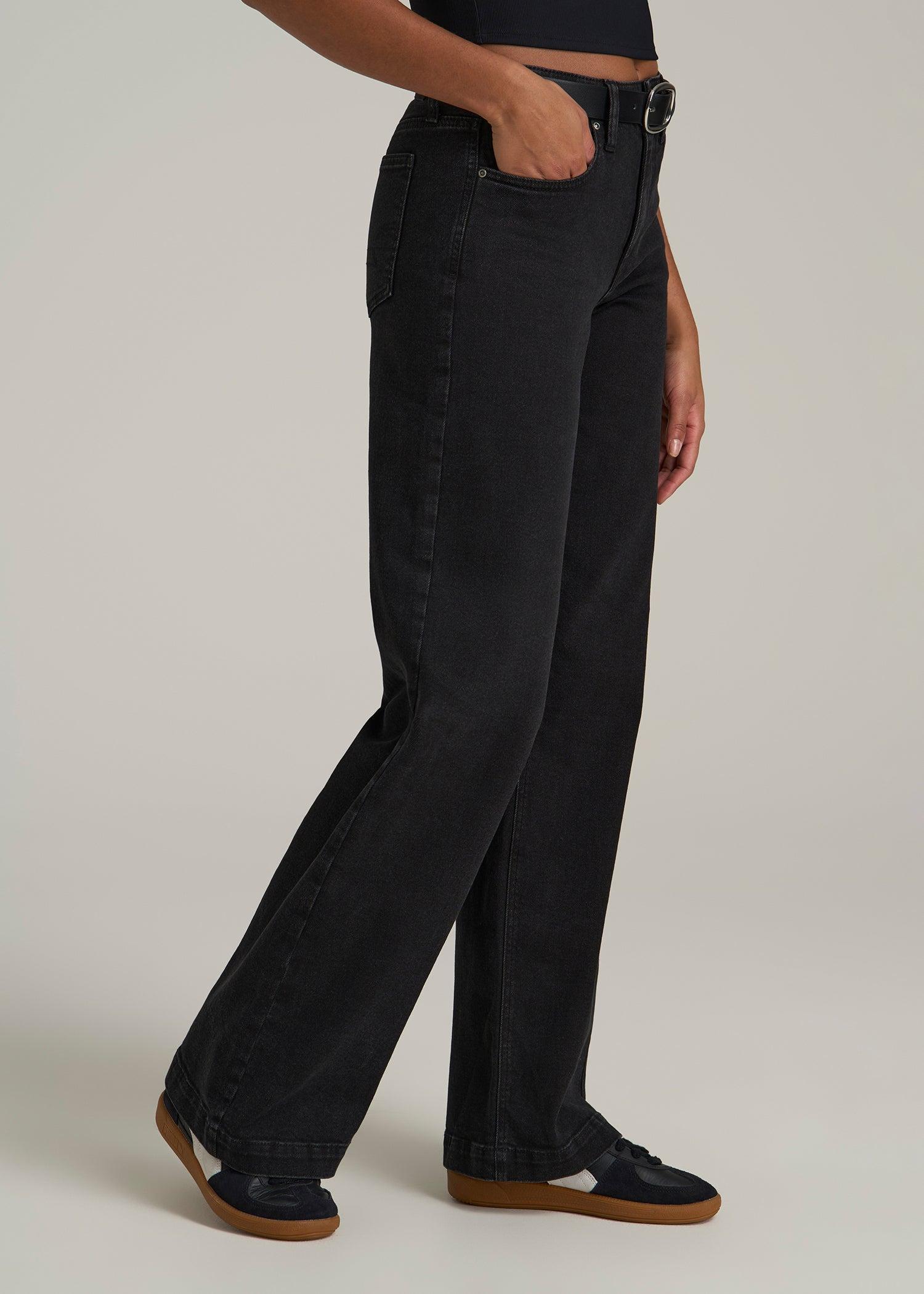 Luna High Rise Wide Leg Tall Jeans for Women in Onyx Black Wash Female Product Image