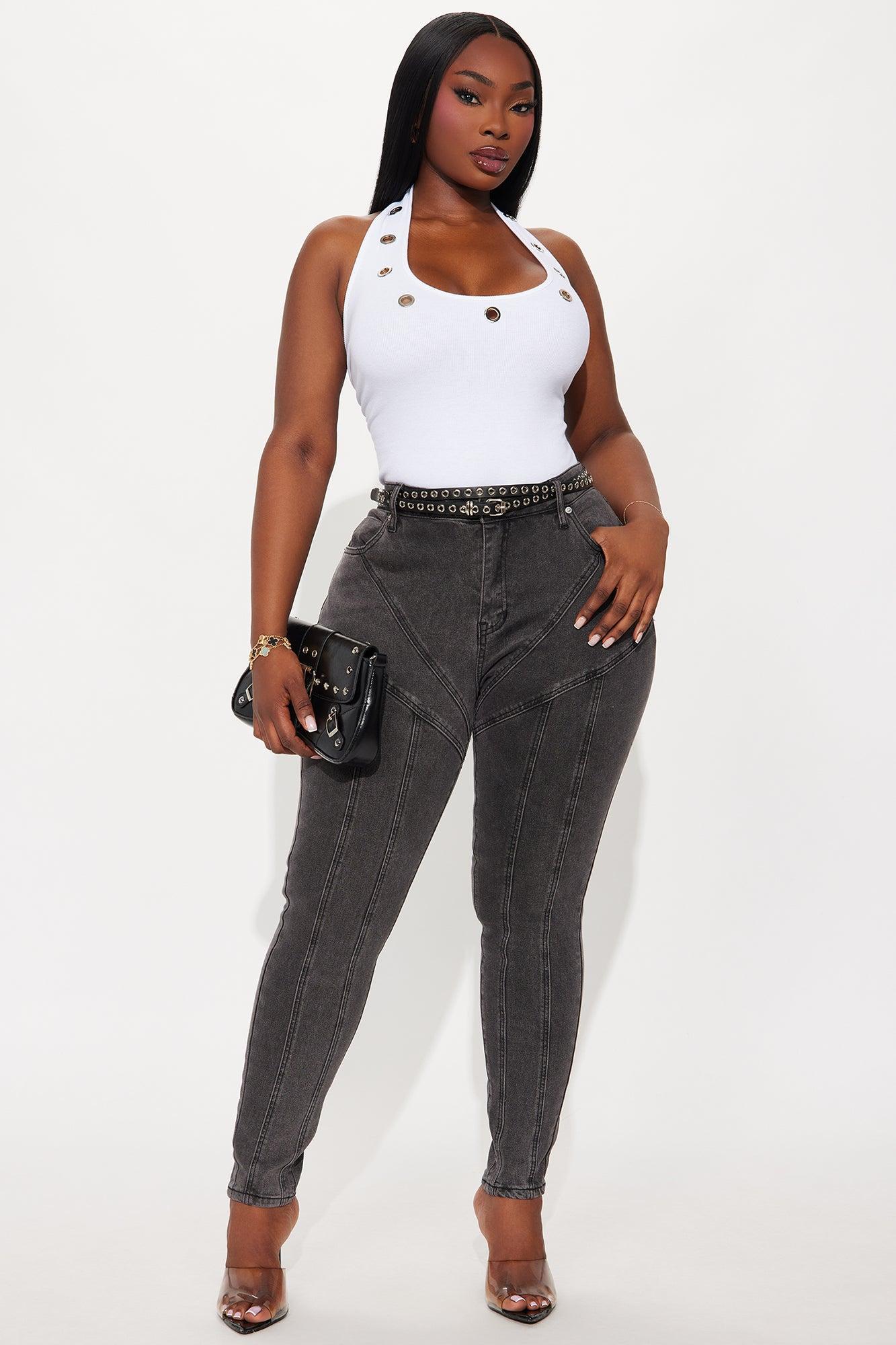 Break The Ice Ribbed Halter Bodysuit - Off White Product Image
