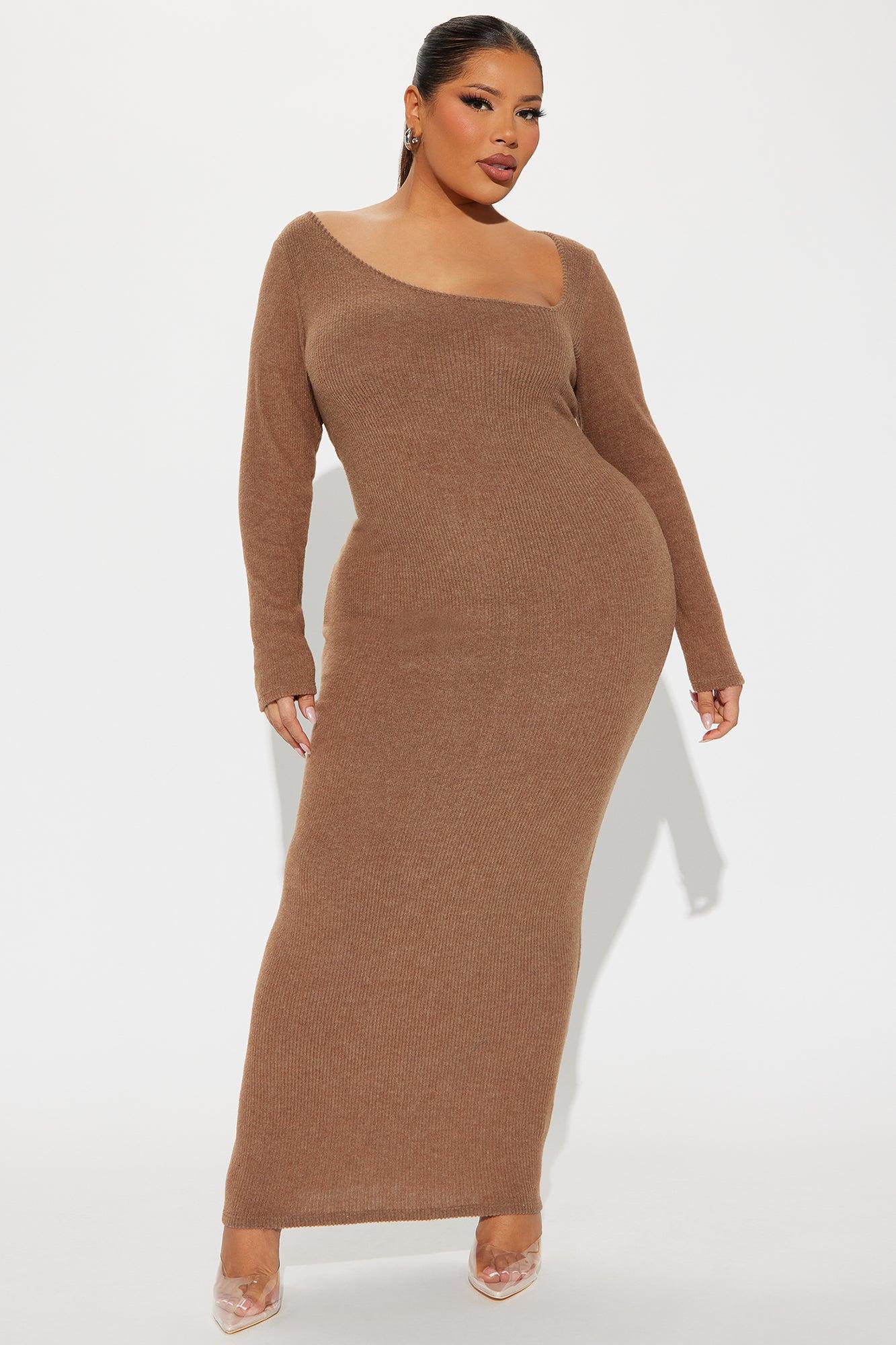 Hannah Ribbed Maxi Dress - Mocha Product Image