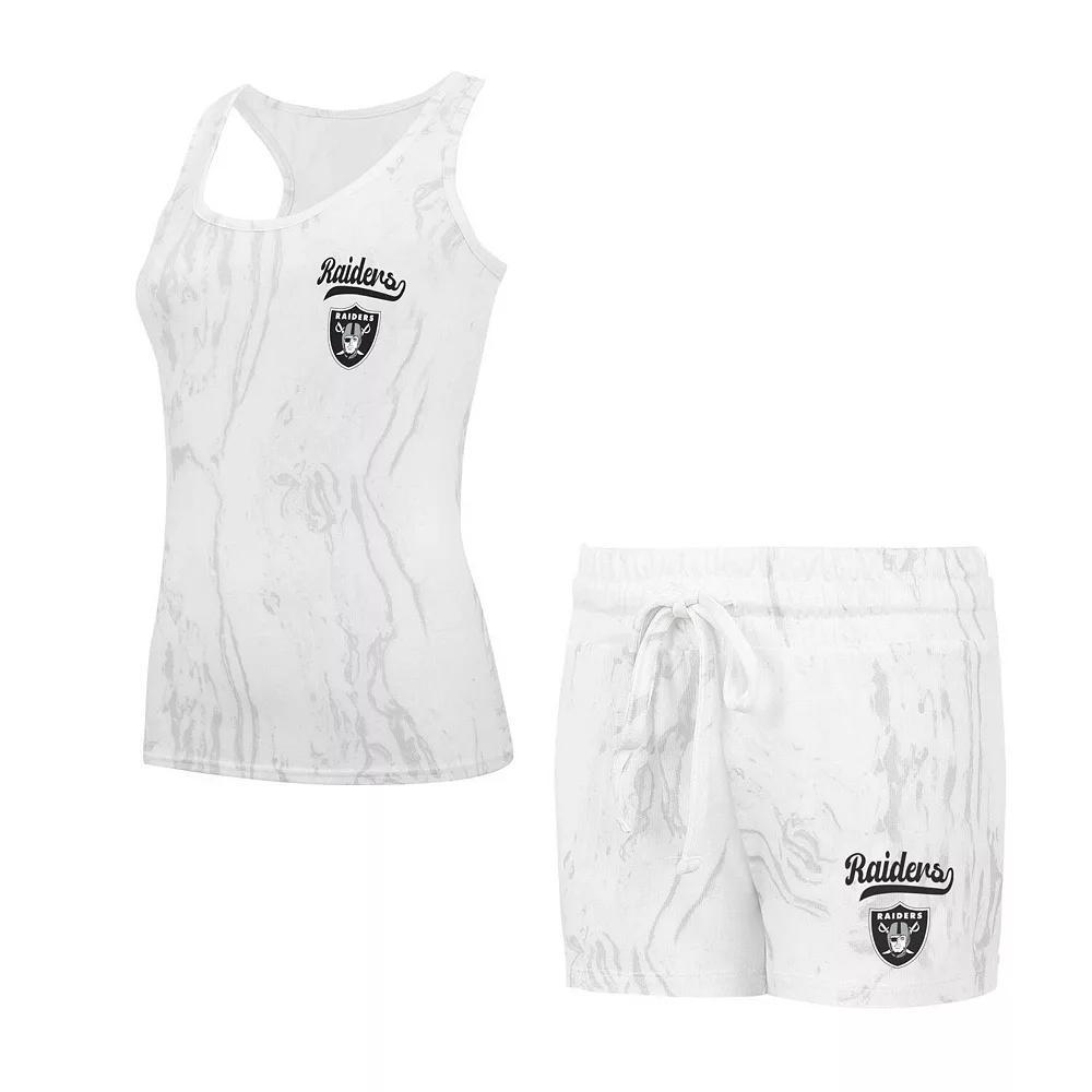 Women's Concepts Sport Las Vegas Raiders Quartz Hacci Knit Tank Top & Shorts Sleep Set, Size: XL, Lvr Beige Product Image