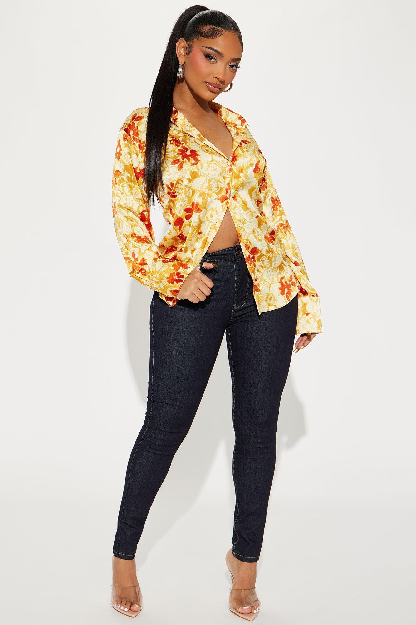 Magnolia Floral Shirt - Yellow/combo Product Image