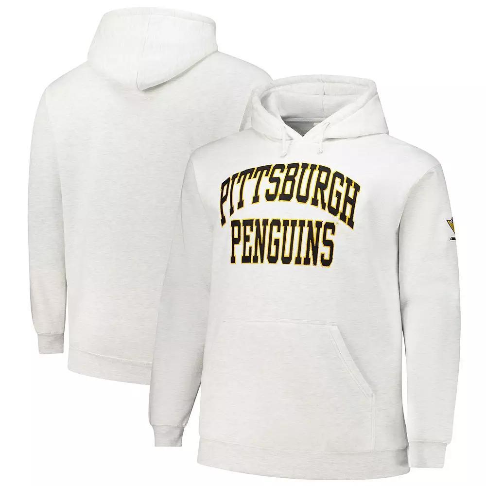 Men's Fanatics Heather Gray Pittsburgh Penguins Big & Tall Fleece Pullover Hoodie, Size: 4XLT, Grey Product Image