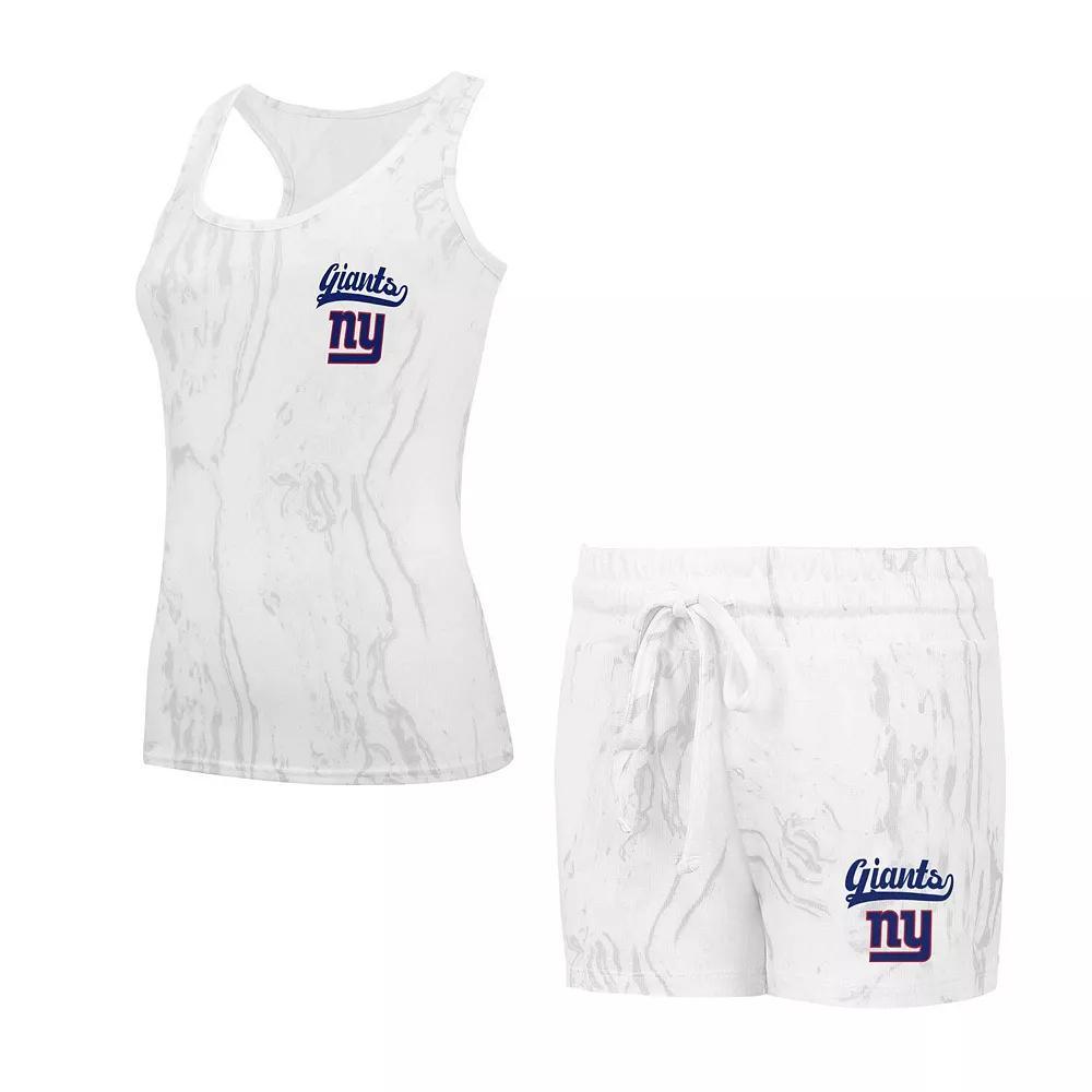 Women's Concepts Sport New York Giants Quartz Hacci Knit Tank Top & Shorts Sleep Set, Size: 2XL, Beige Product Image