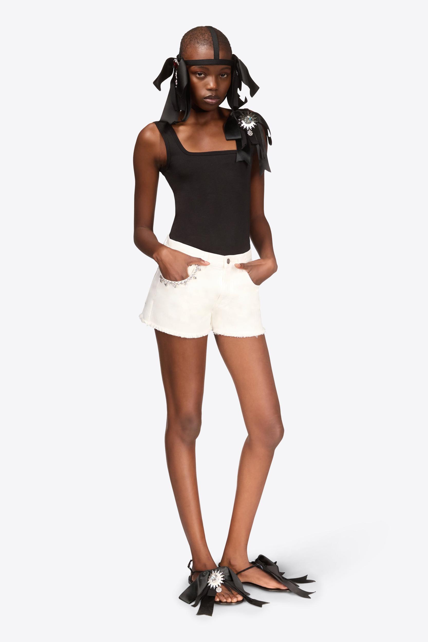 Crystal Embellished Bow Tank Top Product Image