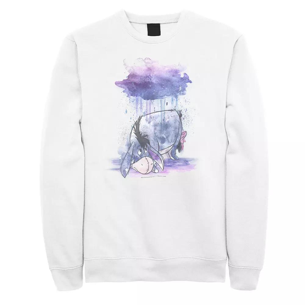 Disney's Winnie The Pooh Eeyore Watercolor Rain Cloud Men's Sweatshirt, Size: XL, White Product Image