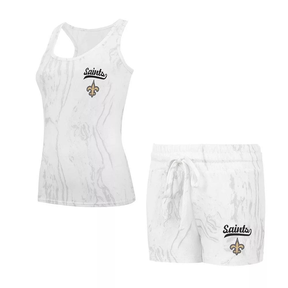 Women's Concepts Sport New Orleans Saints Quartz Hacci Knit Tank Top & Shorts Sleep Set, Size: XL, Beige Product Image