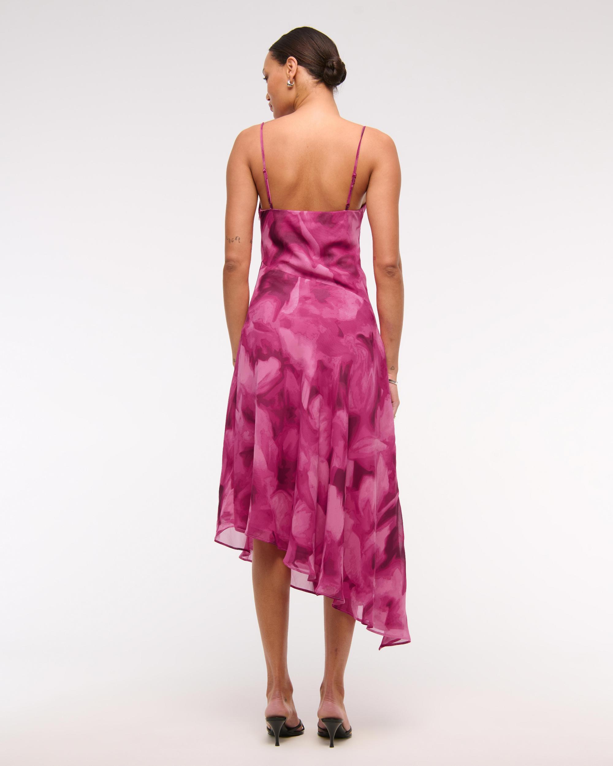 The A&F Julia Slip Scarf Asymmetrical Midi Dress Product Image